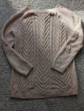 Talbots Cozy Cable Knit Women's Sweater - Beige Size M